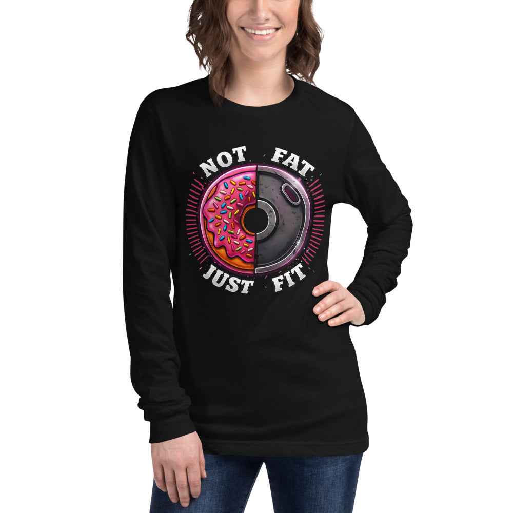 Manga larga Not Fat Just Fit Donut Plate - Modelo femenina