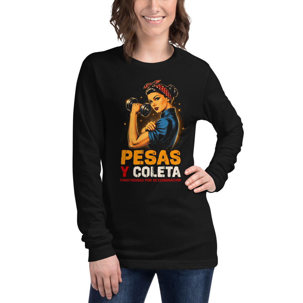 Manga larga Pesas Y Coleta Construidas Por Determinación - Modelo femenina