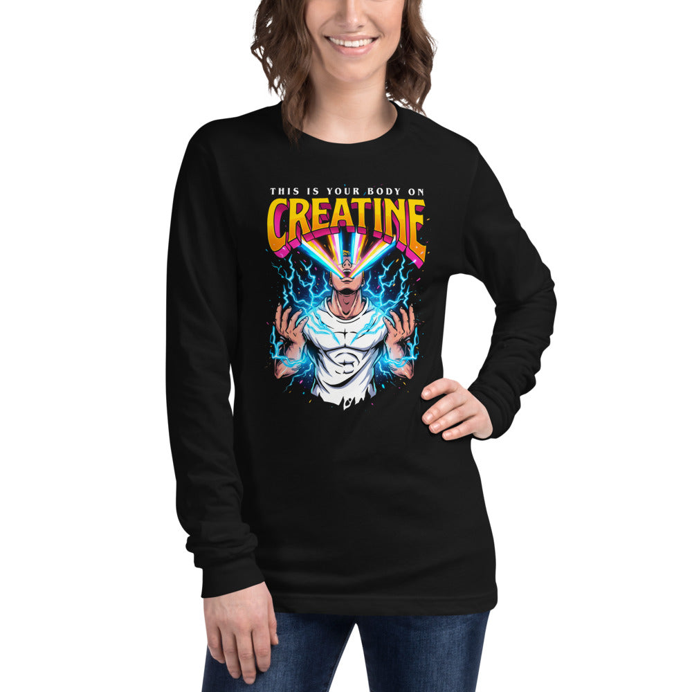Manga larga This Is Your Body On Creatine - Modelo femenina