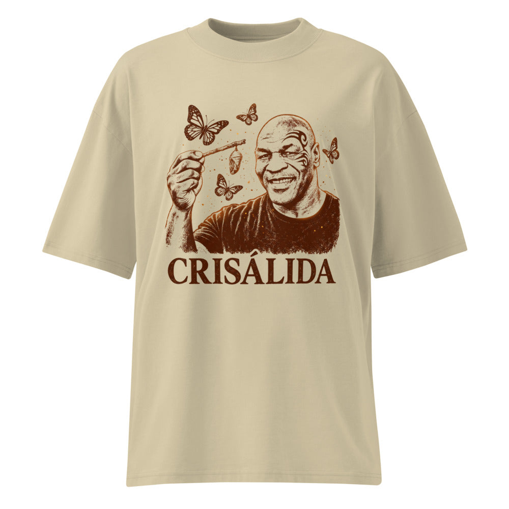 Oversize Crisálida Hombre Tatuaje Tribal Mariposas Sepia - Frente fantasma