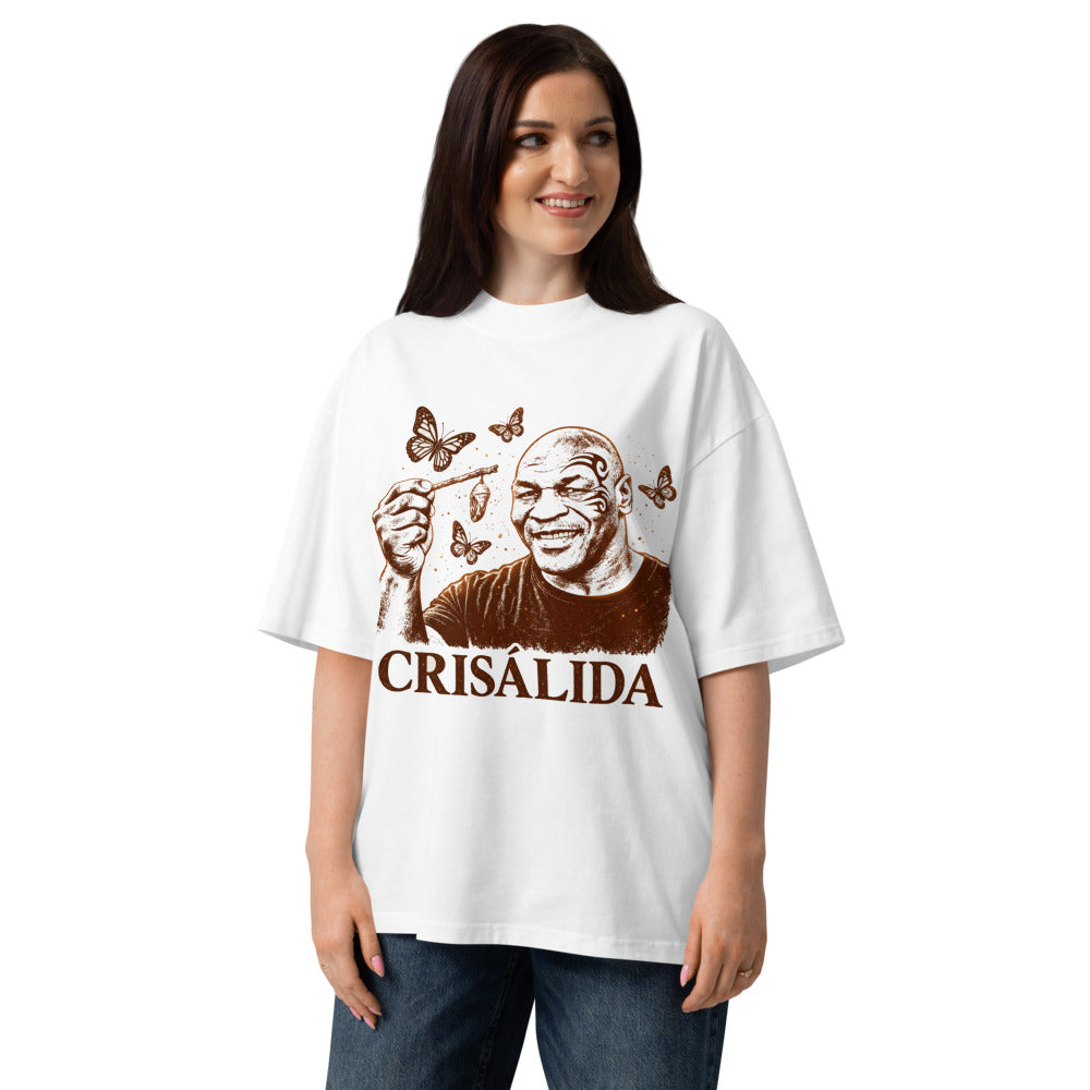 Oversize Crisálida Hombre Tatuaje Tribal Mariposas Sepia - Modelo femenina