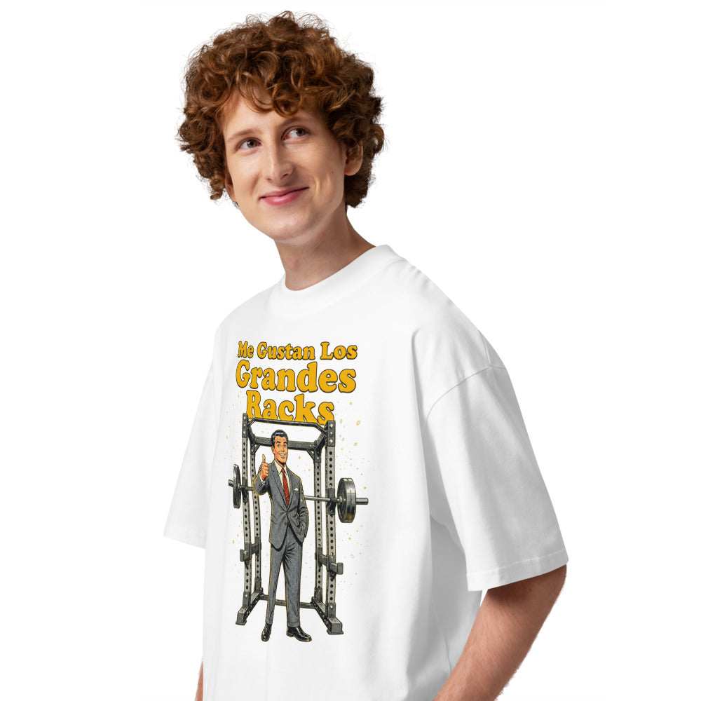 Oversize Pulgar Arriba Power Rack Traje Gris - Modelo masculino lateral