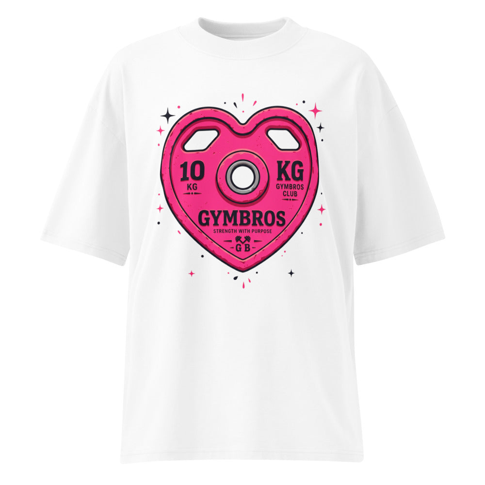 Oversize Strength With Purpose Pink Heart Plate - Frente fantasma