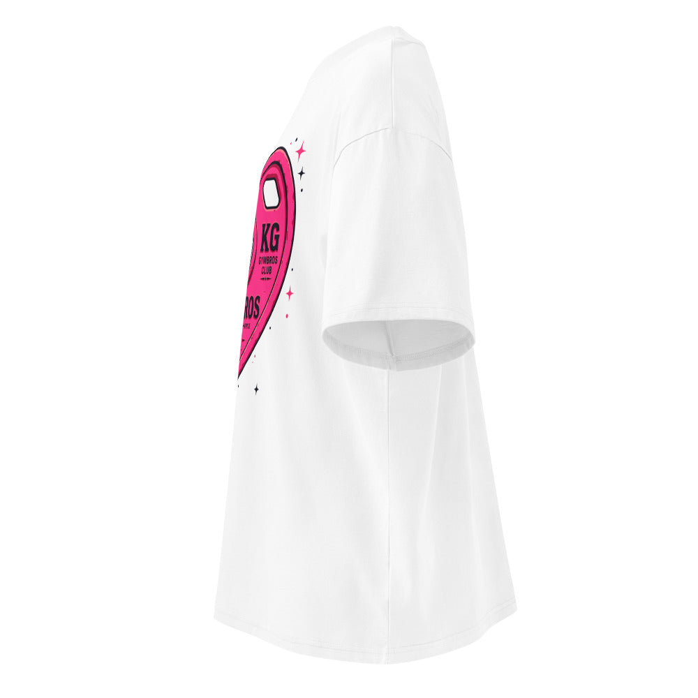 Oversize Strength With Purpose Pink Heart Plate - Lateral fantasma