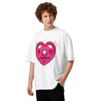 Oversize Strength With Purpose Pink Heart Plate - Modelo masculino