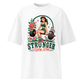 Oversize Stronger Every Day Retro Barbell Roses - Frente fantasma