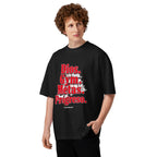 Oversize Dios Gym Metas Progreso Letras Rojas - Modelo masculino