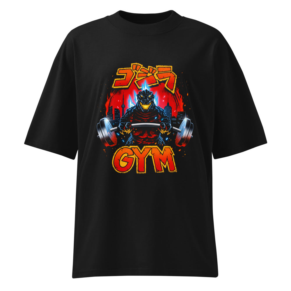 Oversize Godzilla Gojira Gym Barbell Blue Spikes - Frente fantasma