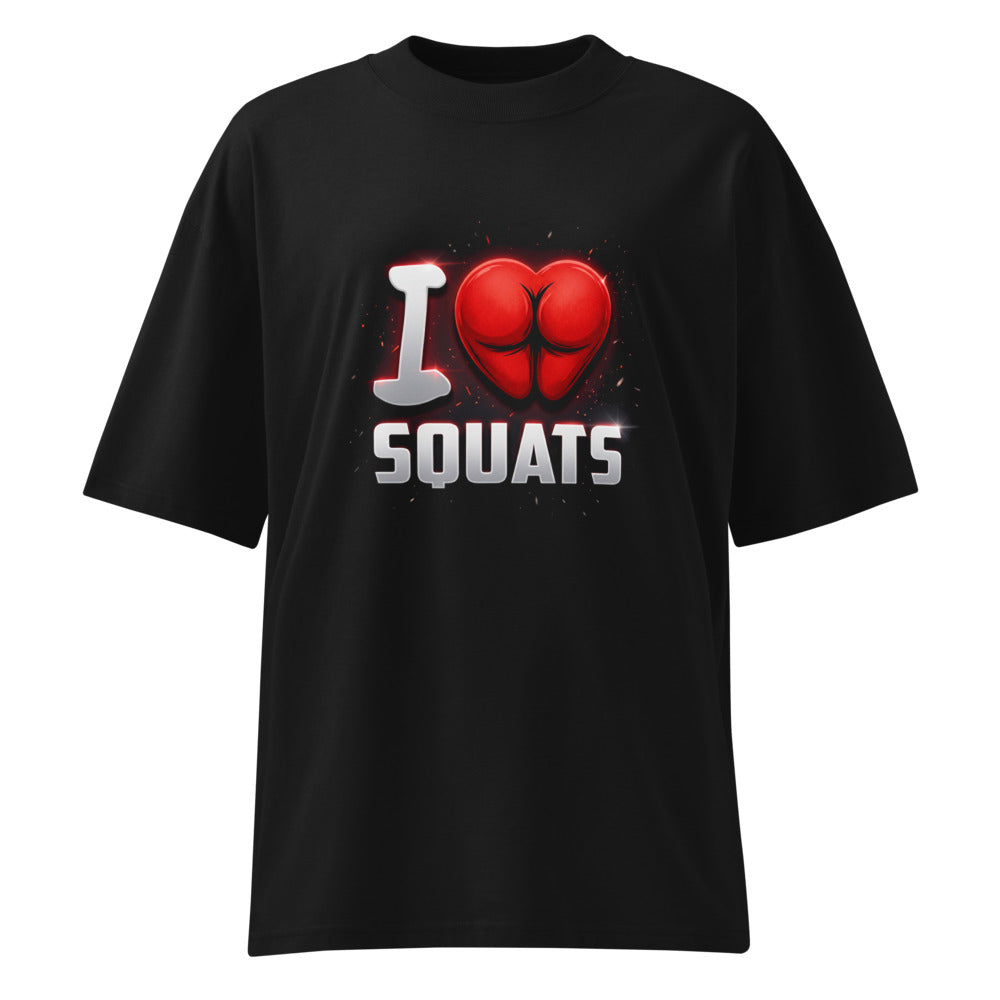Oversize I Love Squats Gym Humor - Frente fantasma