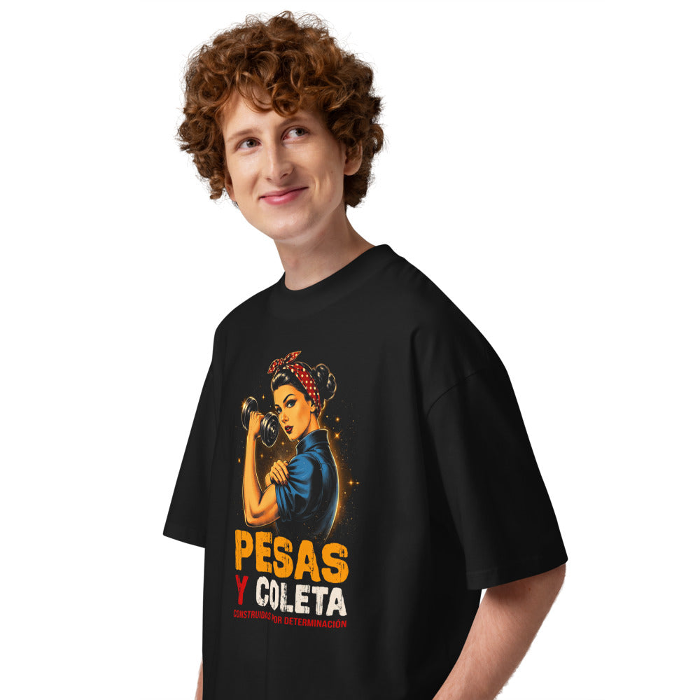 Oversize Pesas Y Coleta Construidas Por Determinación - Modelo masculino lateral