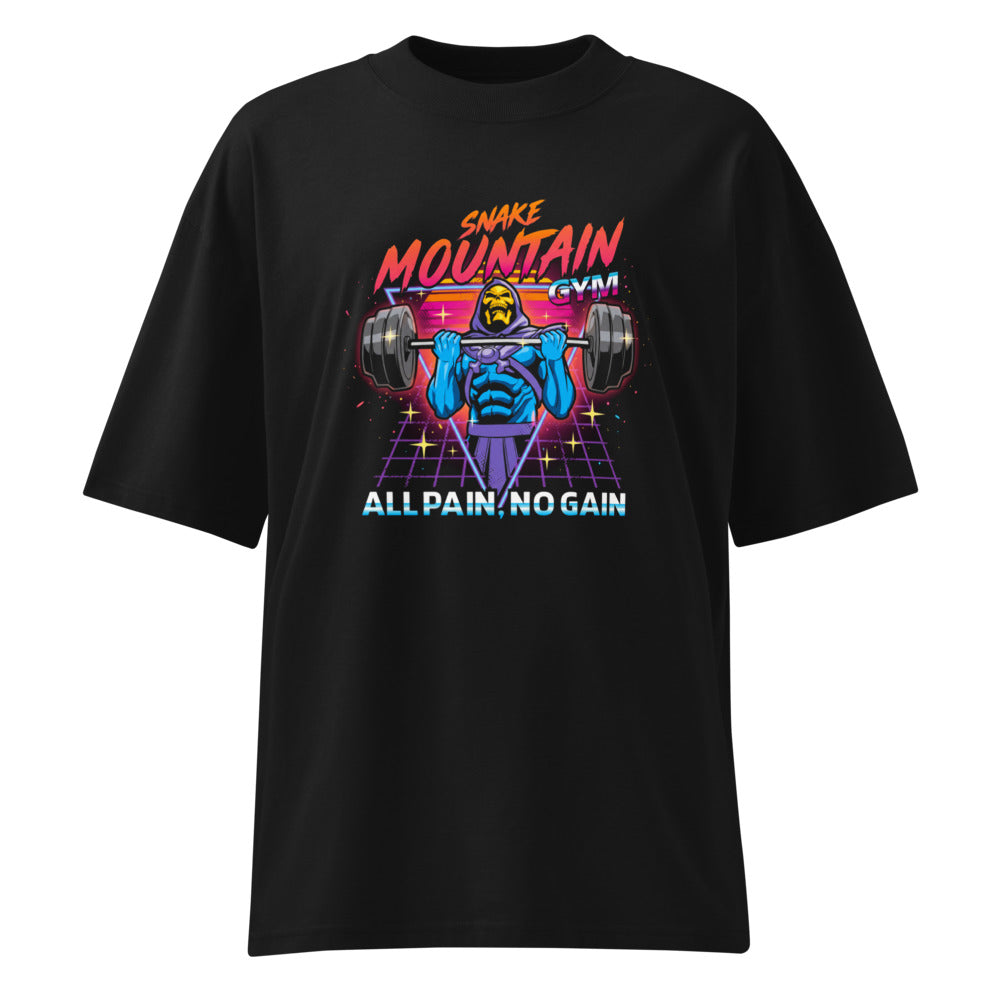 Oversize Skeletor Synthwave All Pain No Gain - Frente fantasma