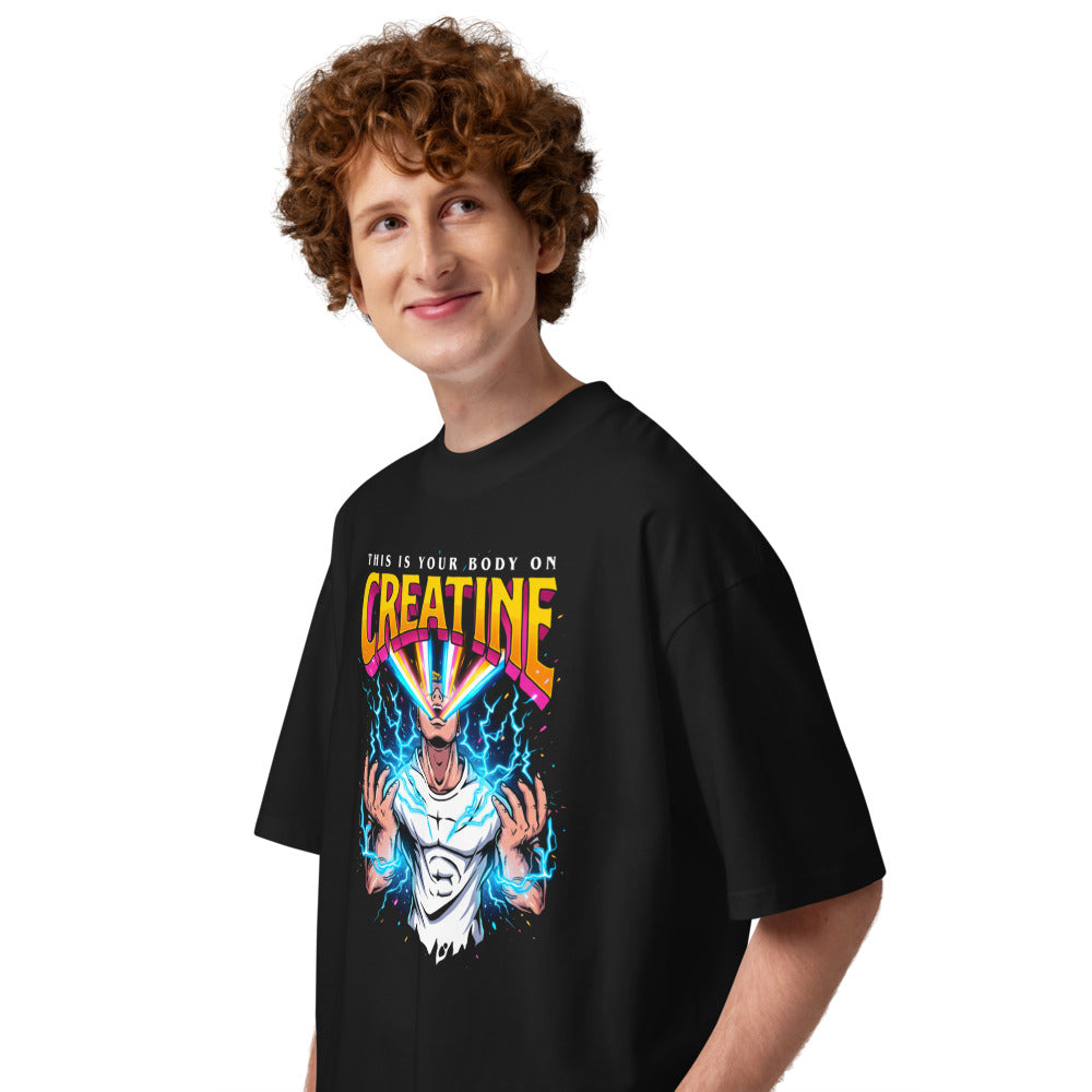 Oversize This Is Your Body On Creatine - Modelo masculino lateral