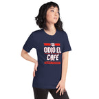 Playera Odio El Café Es Broma ¿Te Imaginas? - Modelo femenina