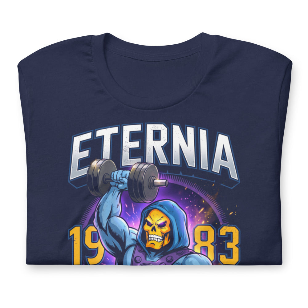 Playera Skeletor Eternia Gym 1983 Raised Dumbbell - Doblado
