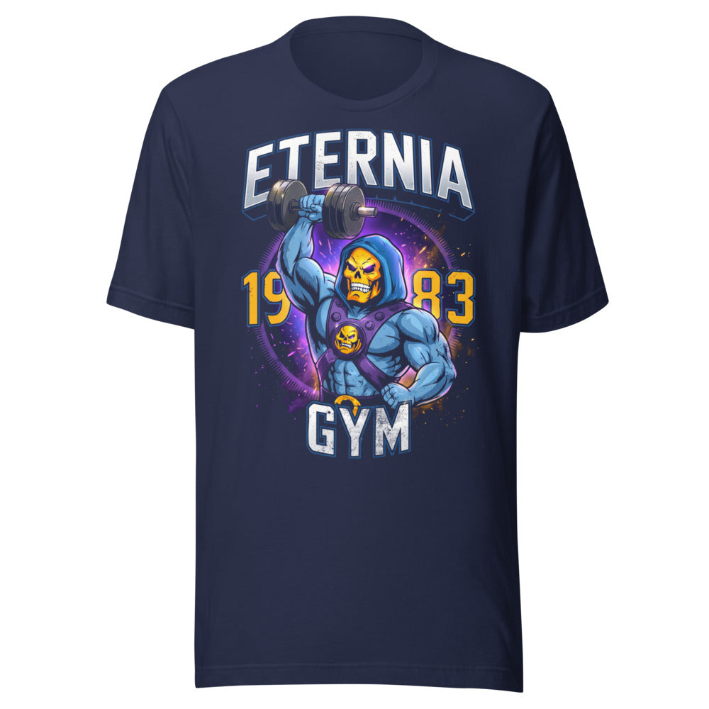 Playera Skeletor Eternia Gym 1983 Raised Dumbbell - Frente grande