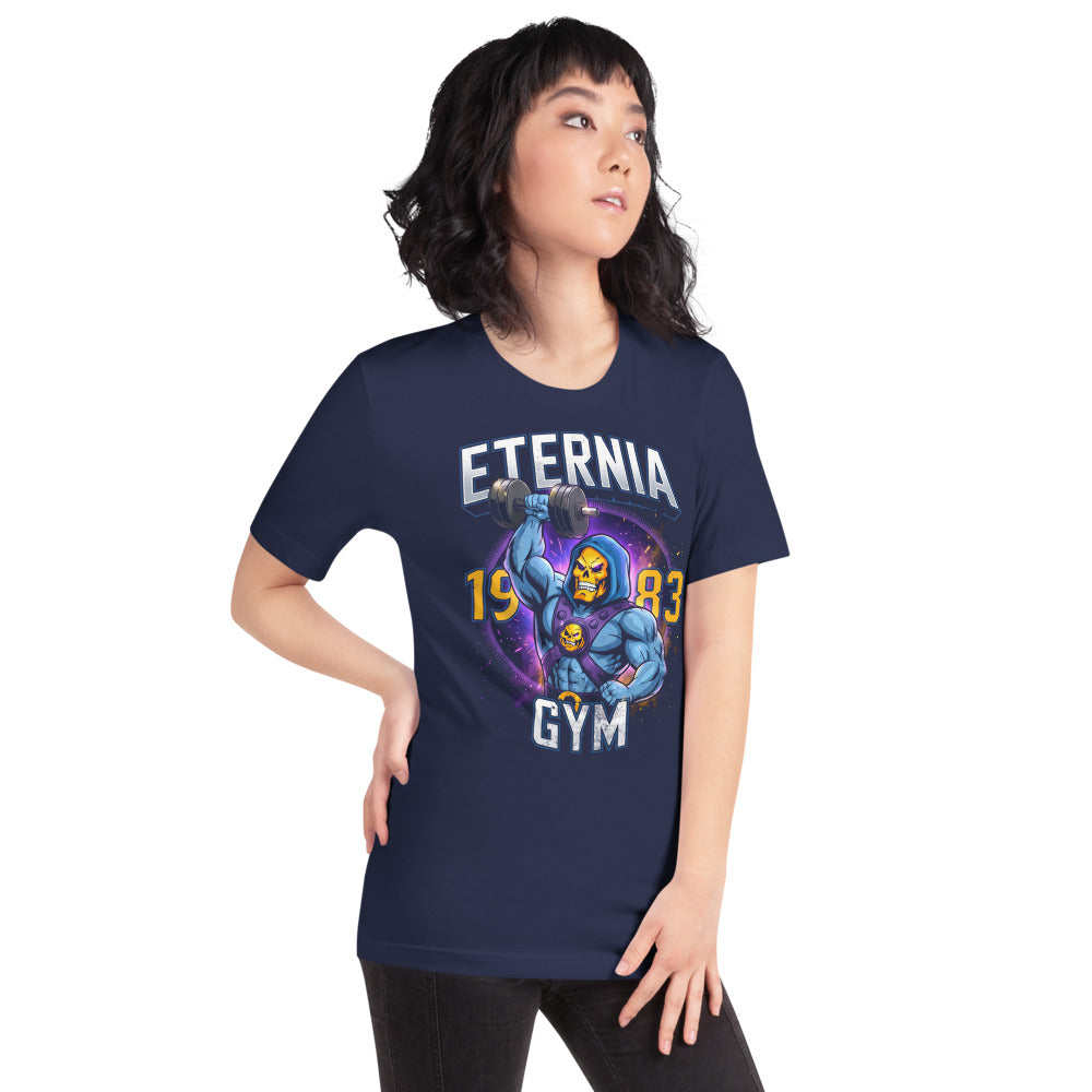 Playera Skeletor Eternia Gym 1983 Raised Dumbbell - Modelo femenina