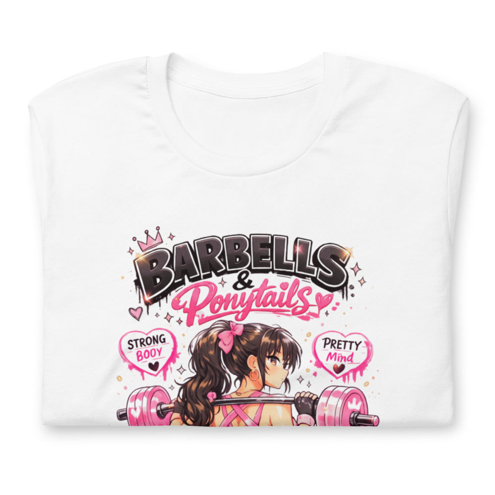 Playera Barbells And Ponytails Kawaii Gym - Doblado