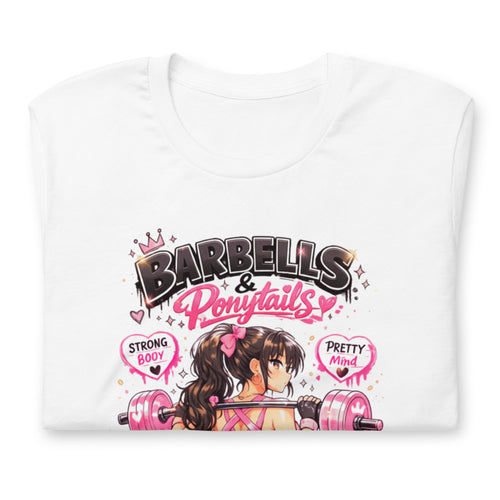 Playera Barbells And Ponytails Kawaii Gym - Doblado