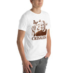 Playera Crisálida Hombre Tatuaje Tribal Mariposas Sepia - Modelo masculino lateral