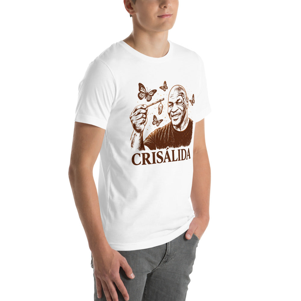 Playera Crisálida Hombre Tatuaje Tribal Mariposas Sepia - Modelo masculino lateral