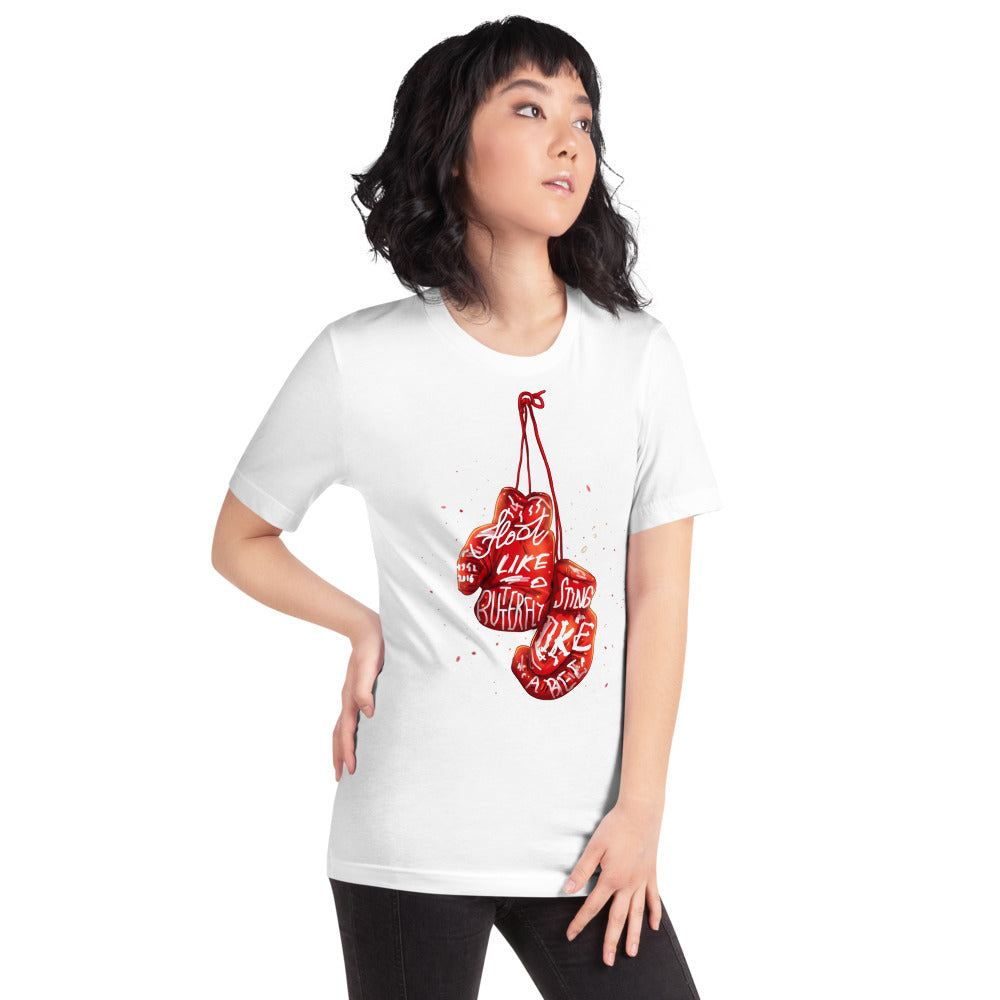 Playera Float Like A Butterfly Sting Like A Bee - Modelo femenina