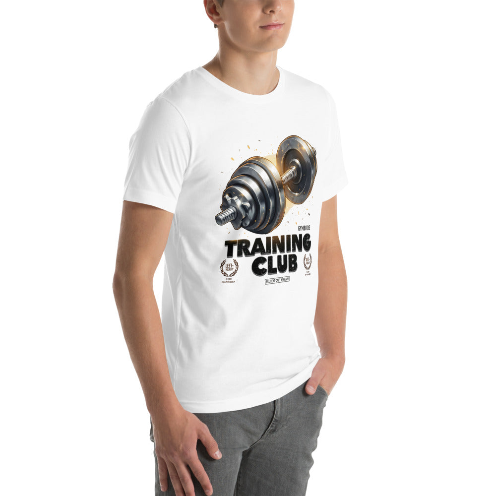Playera Gymbros Training Club Steel Dumbbell - Modelo masculino lateral