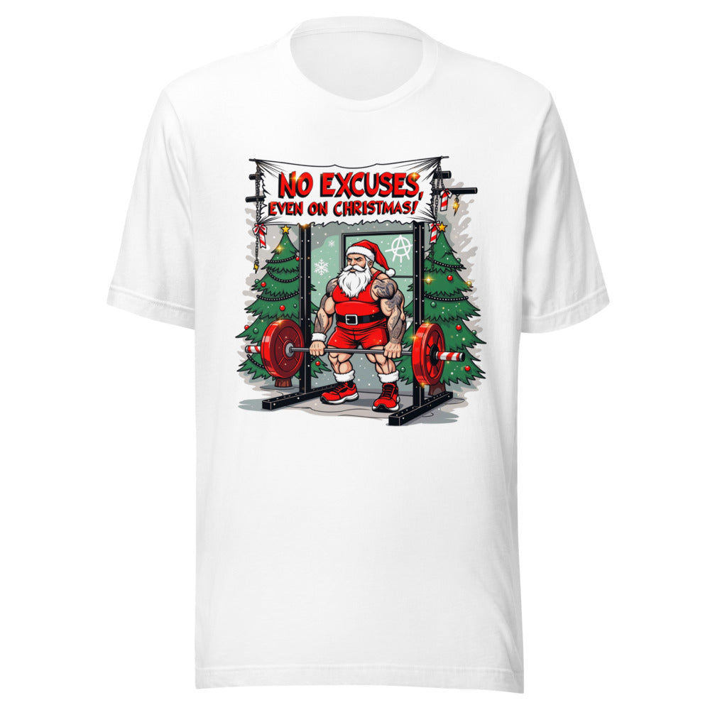Playera No Excuses Even On Christmas - Frente grande