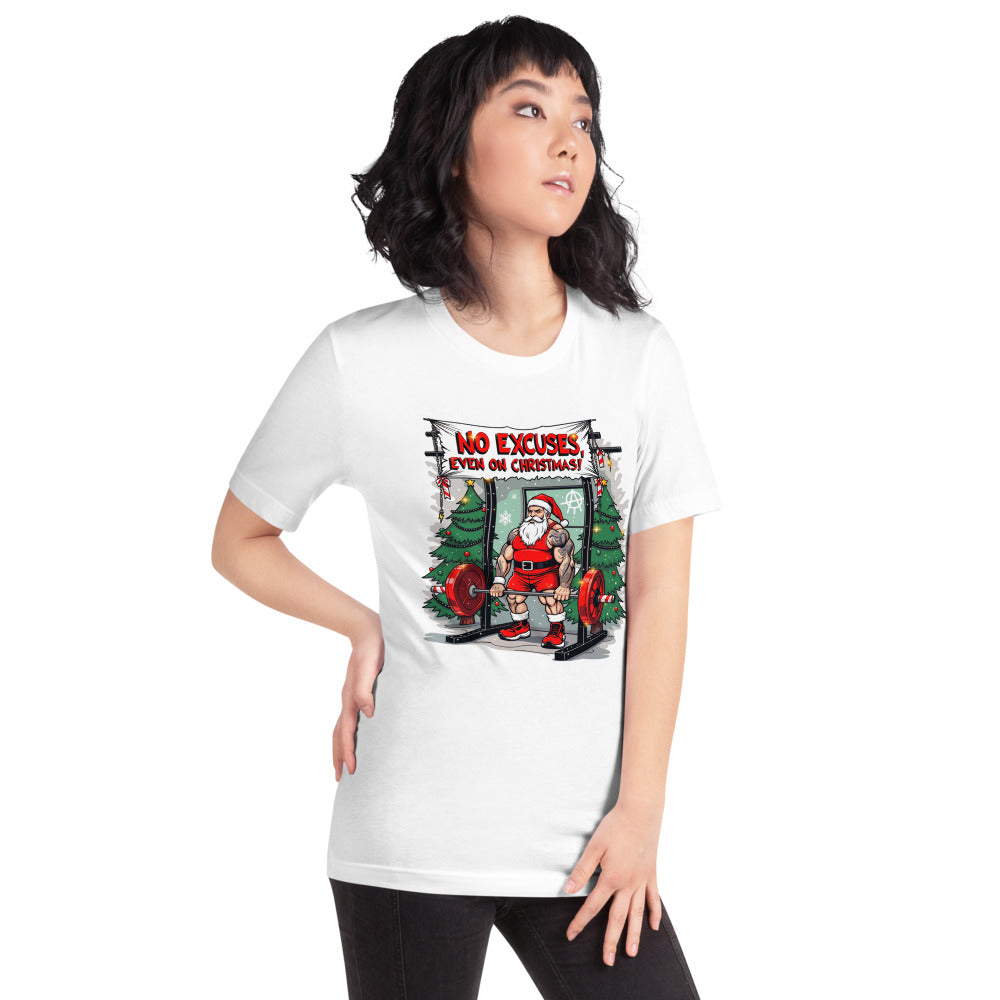 Playera No Excuses Even On Christmas - Modelo femenina