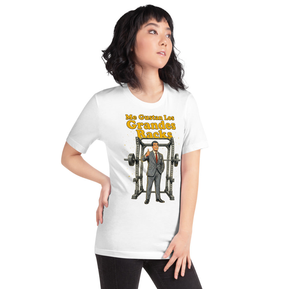 Playera Pulgar Arriba Power Rack Traje Gris - Modelo femenina