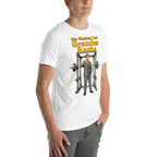 Playera Pulgar Arriba Power Rack Traje Gris - Modelo masculino lateral
