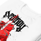 Playera Red Boxing Gloves Barbed Wire Blackletter - Doblado zoom