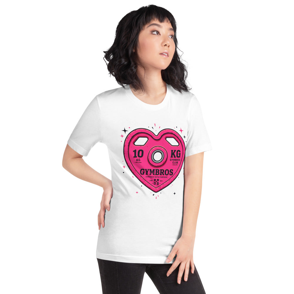 Playera Strength With Purpose Pink Heart Plate - Modelo femenina