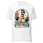 Playera Stronger Every Day Retro Barbell Roses - Frente grande