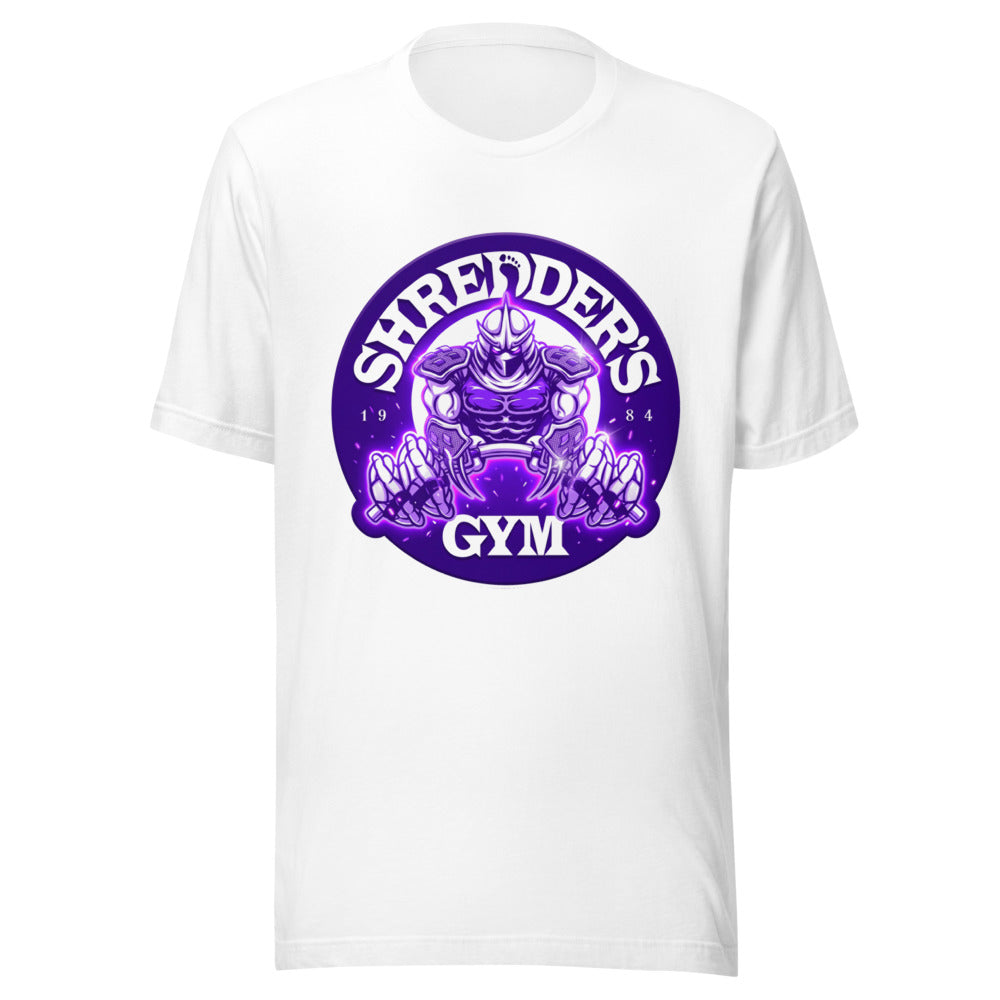 Playera TMNT Shredder's Gym 1984 Purple Emblem - Frente grande