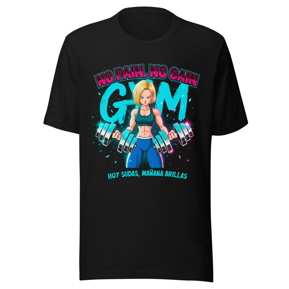 Playera Android 18 Hoy Sudas Mañana Brillas - Frente grande