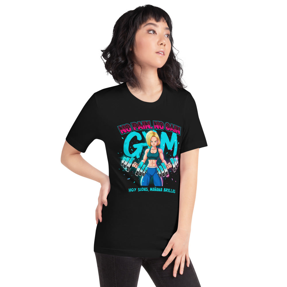 Playera Android 18 Hoy Sudas Mañana Brillas - Modelo femenina