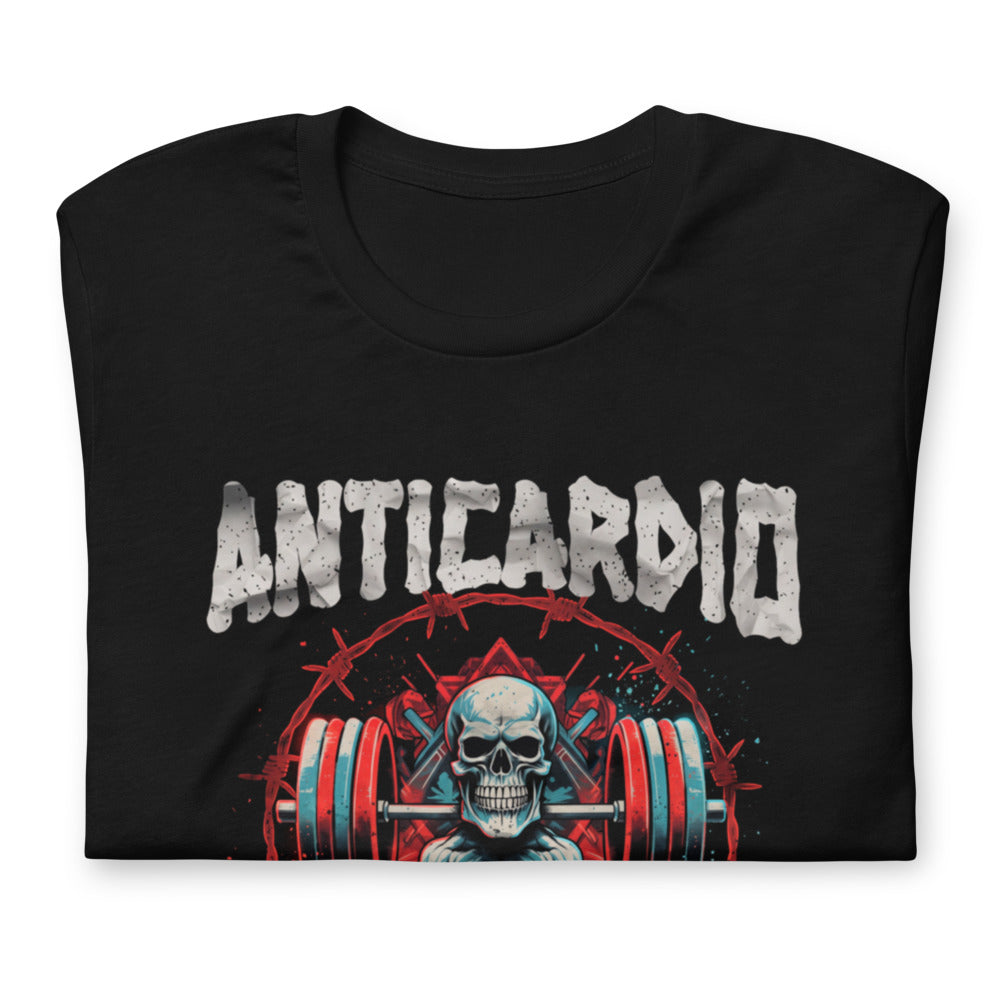 Playera Anticardio Calavera Barra Alambre De Púas - Doblado