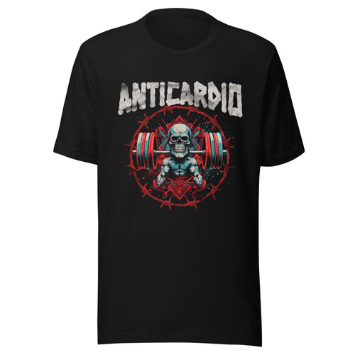 Playera Anticardio Calavera Barra Alambre De Púas - Frente grande