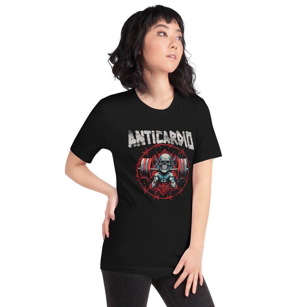 Playera Anticardio Calavera Barra Alambre De Púas - Modelo femenina