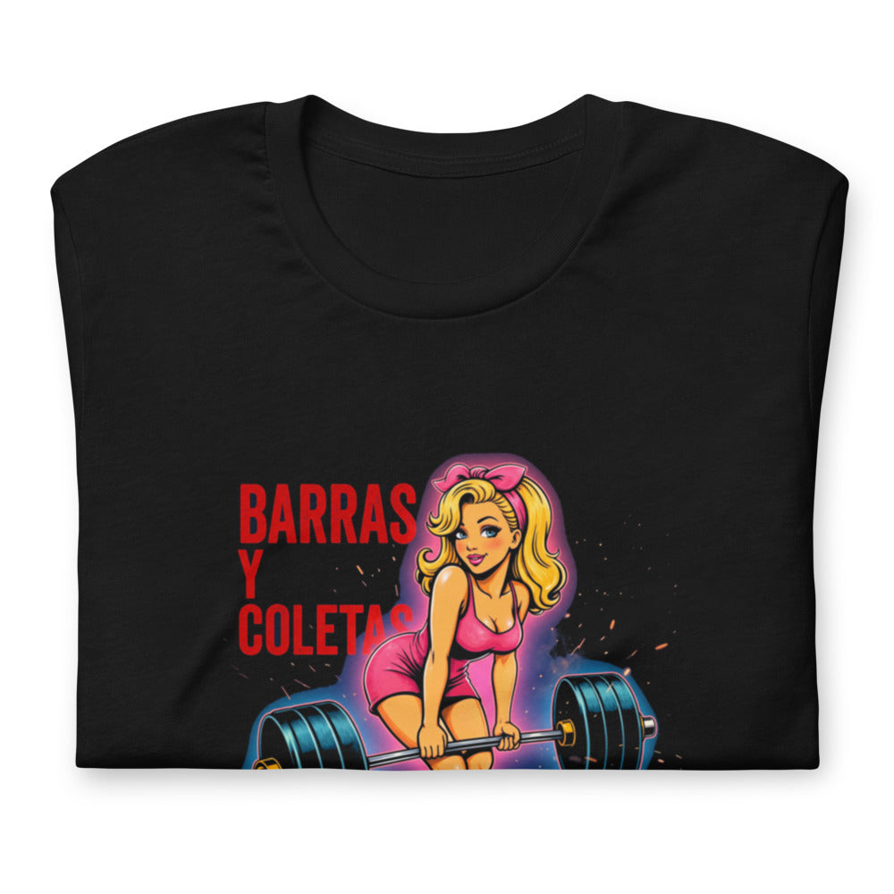 Playera Barras Y Coletas Entrena Descansa Repite - Doblado