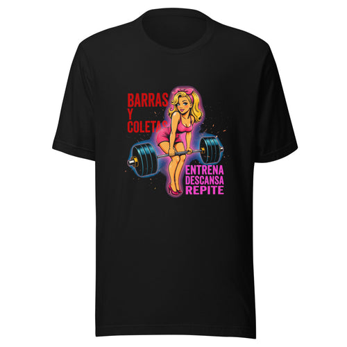 Playera Barras Y Coletas Entrena Descansa Repite - Frente grande