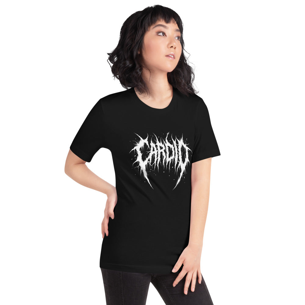 Playera Cardio Death Metal Espinas Blancas - Modelo femenina