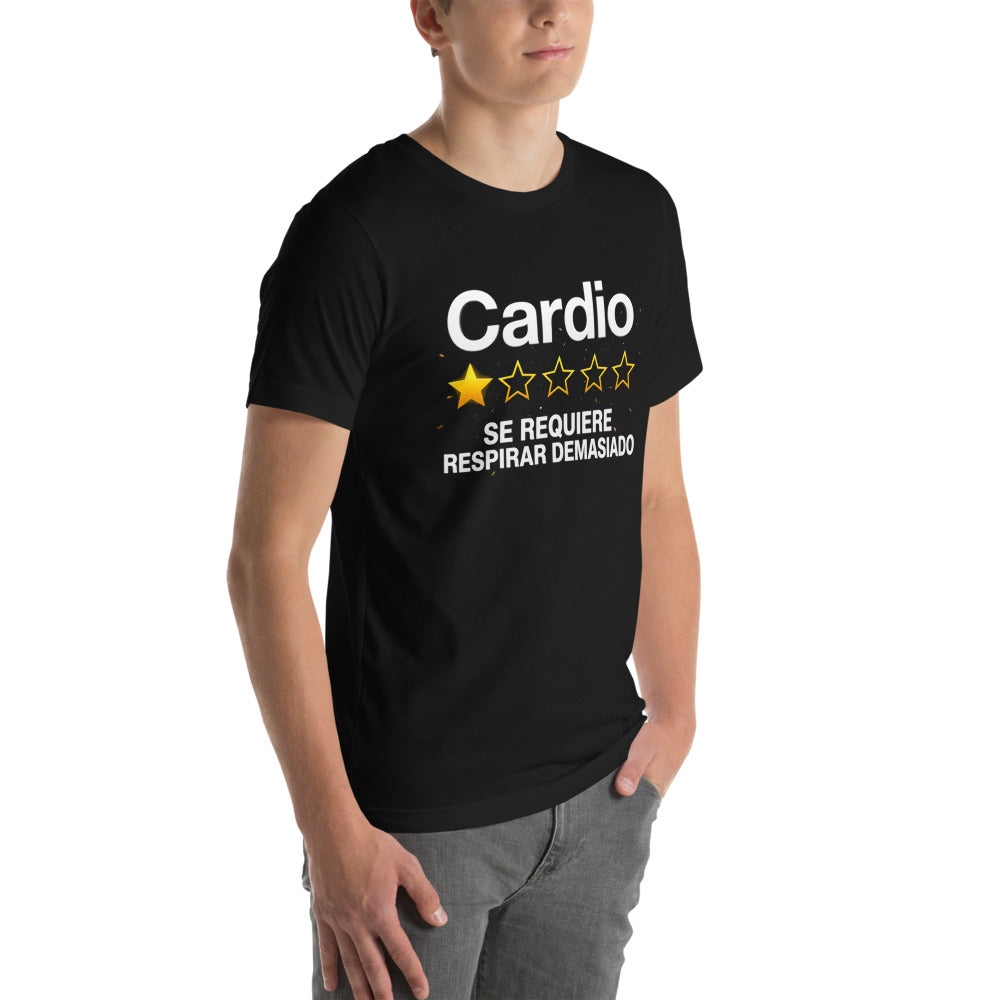 Playera Cardio Una Estrella Respirar Demasiado - Modelo masculino lateral