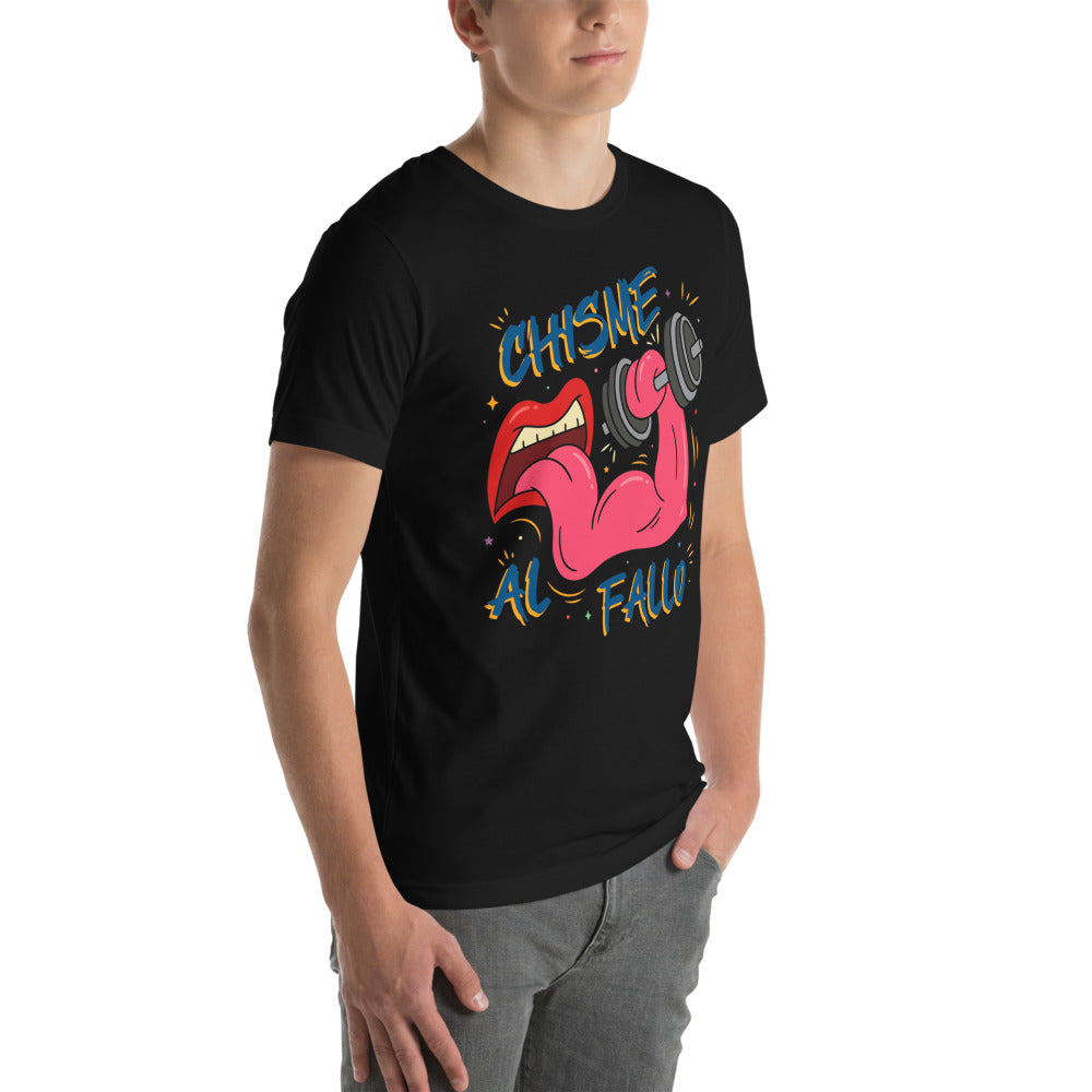 Playera Chisme Al Fallo - Modelo masculino lateral