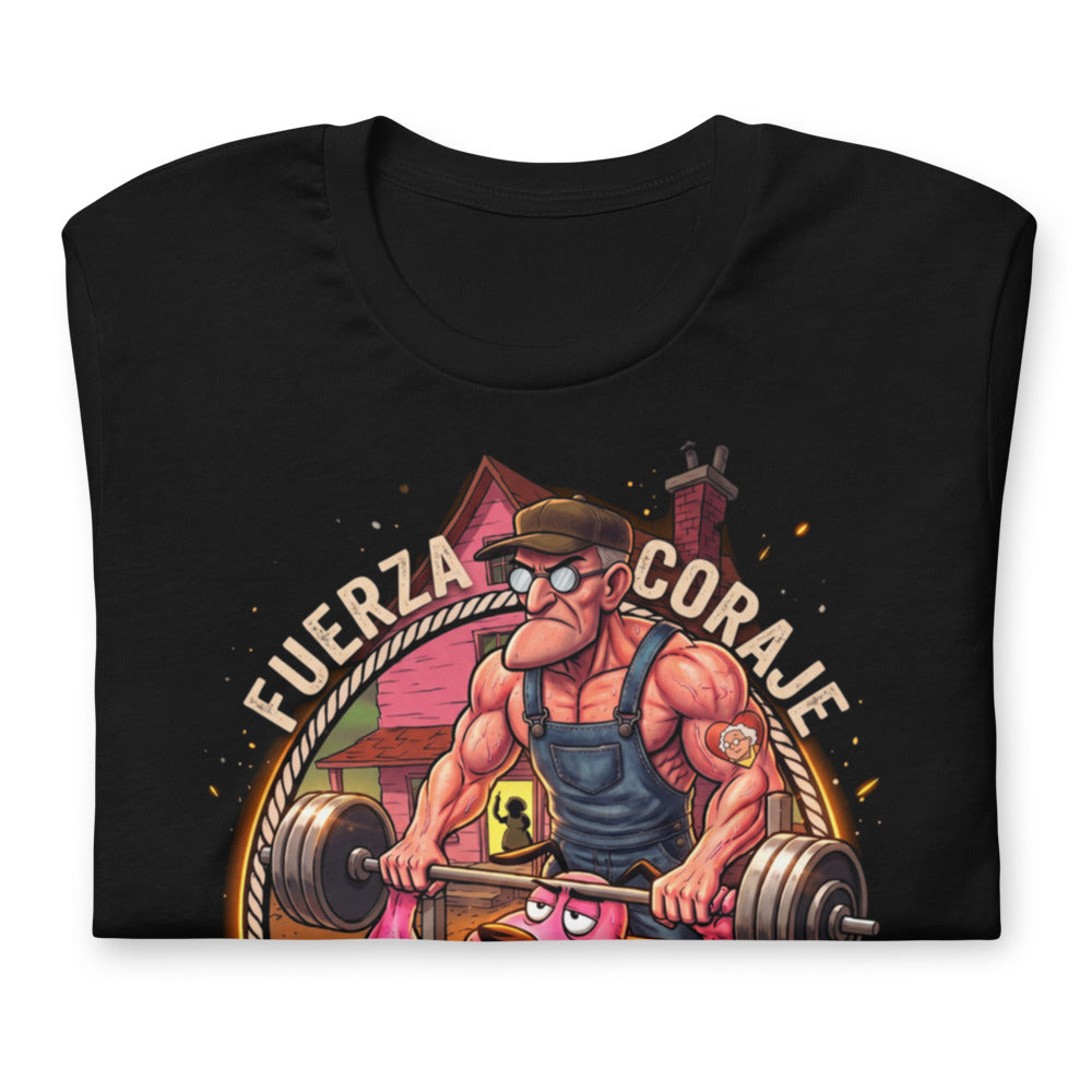 Playera Coraje El Perro Cobarde Fuerza Y Coraje Gym - Doblado