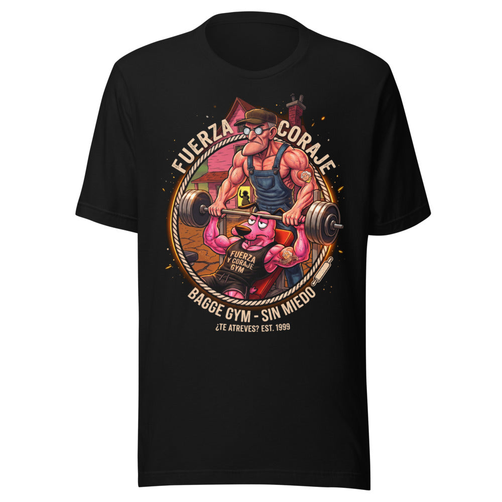Playera Coraje El Perro Cobarde Fuerza Y Coraje Gym - Frente grande