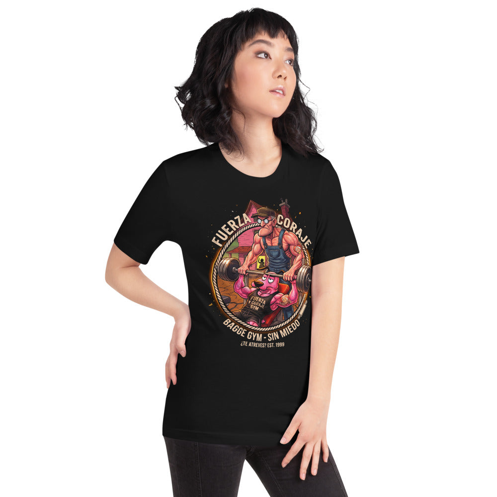 Playera Coraje El Perro Cobarde Fuerza Y Coraje Gym - Modelo femenina