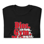 Playera Dios Gym Metas Progreso Letras Rojas - Doblado