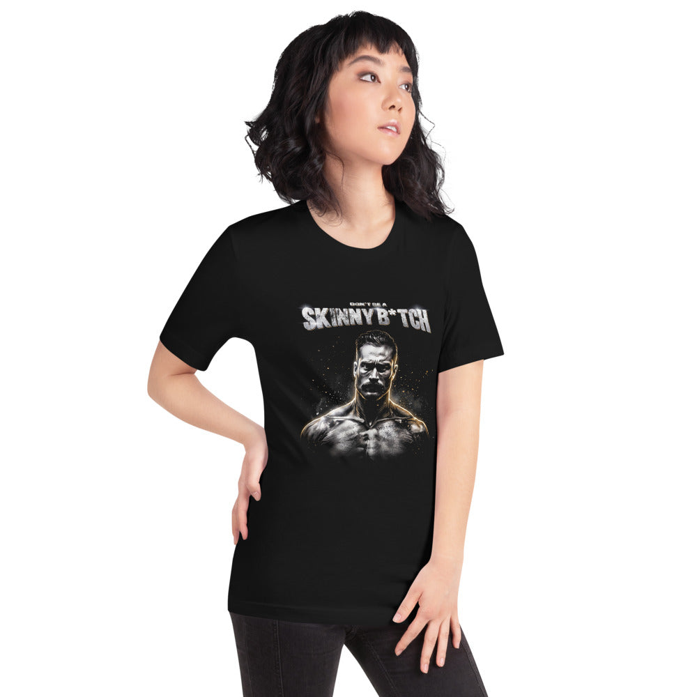 Playera Dont Be Skinny Bodybuilder Gym Humor - Modelo femenina