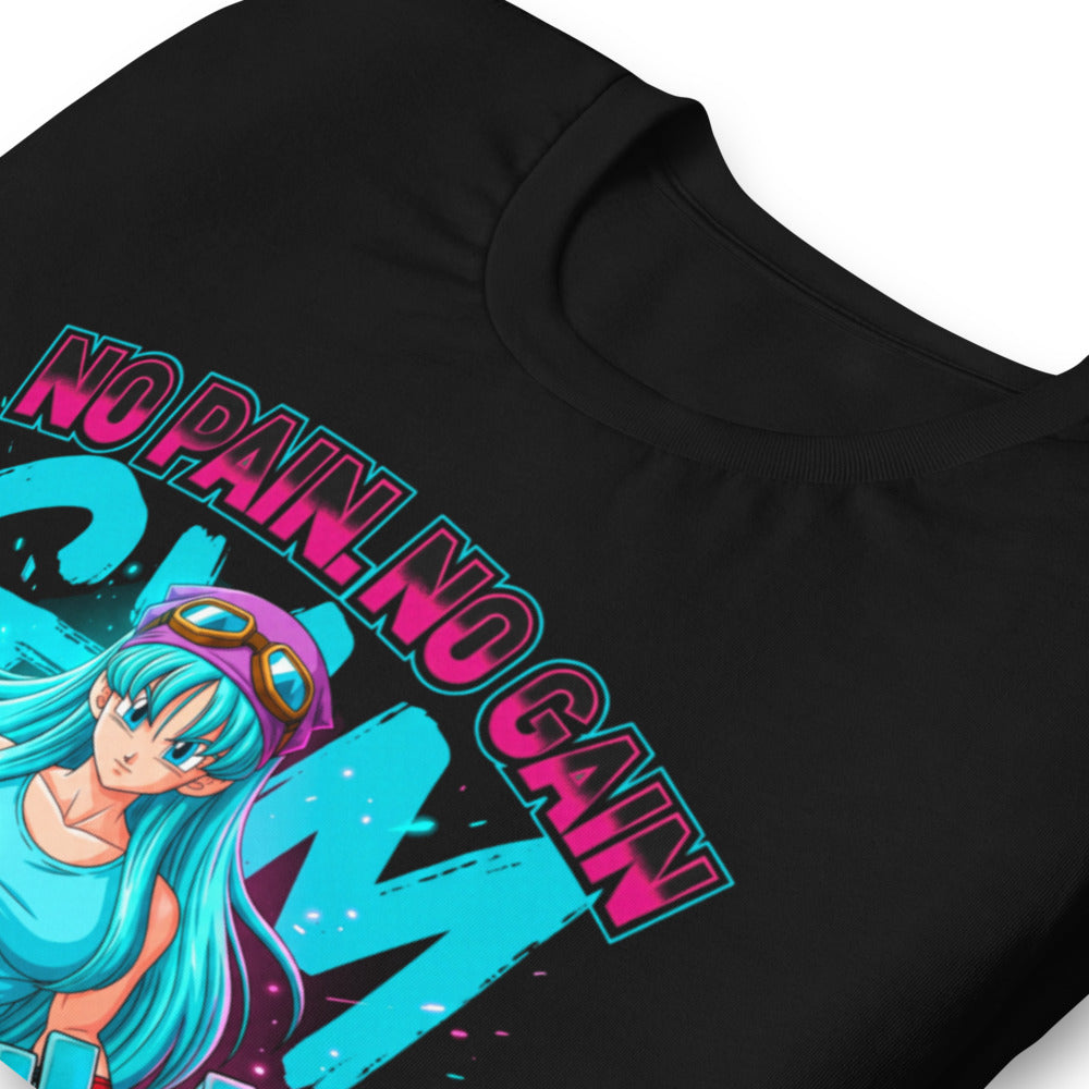 Playera Dragon Ball Bulma No Pain No Gain - Doblado zoom